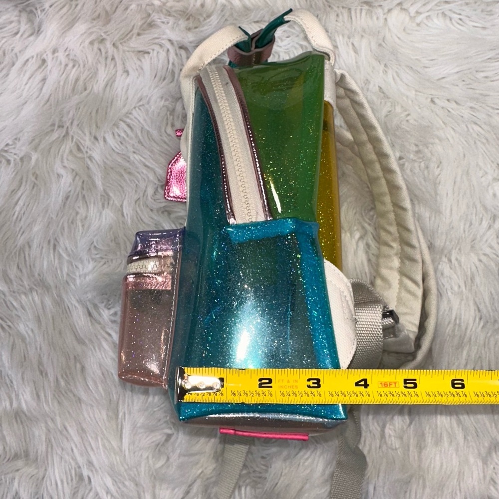 Kurt Geiger • Colorful Glitter Transparent Vinyl Small Southbank Backpack - Picture 9 of 16